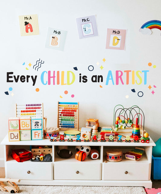 Every Child is an Artist Wall Decal Playroom Stickers Classroom Decor Kids Art gallery, LF353