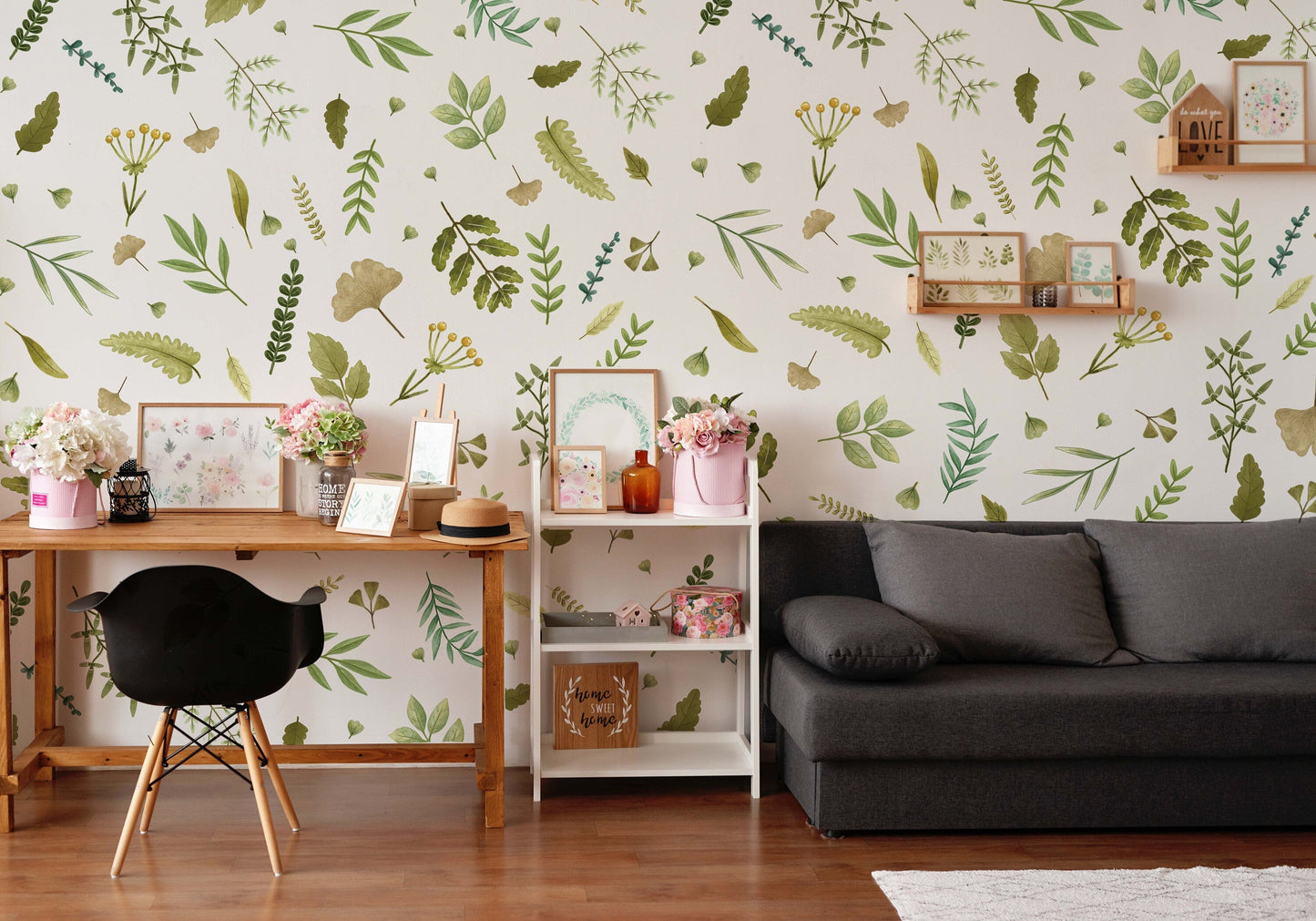 Greenery Wall Decals Leaf Nature Nursery Stickers, LF417