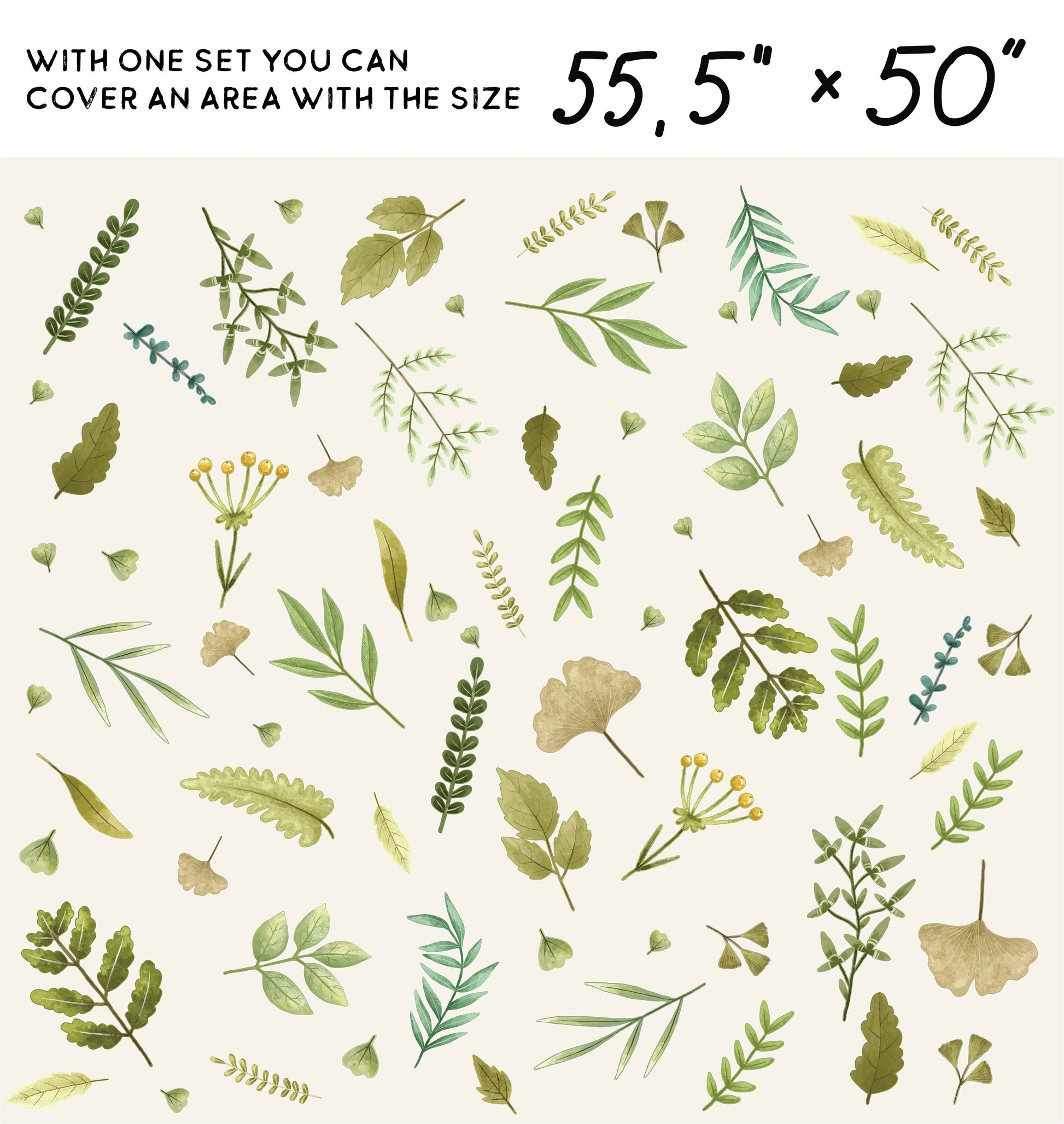 Greenery Wall Decals Leaf Nature Nursery Stickers, LF417