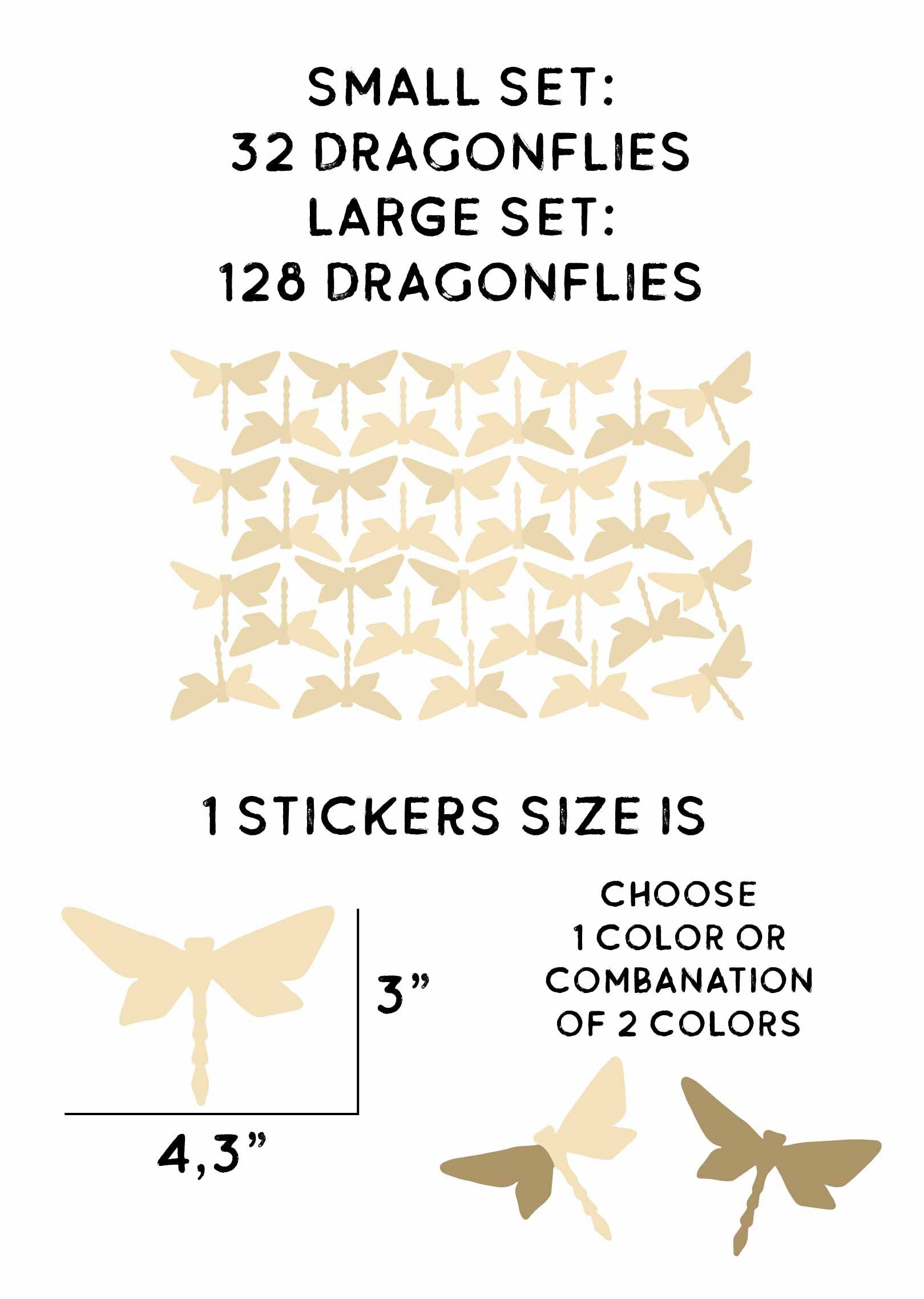 Dragonfly Wall Decals Vinyl Fabric Nursery Stickers, LF457