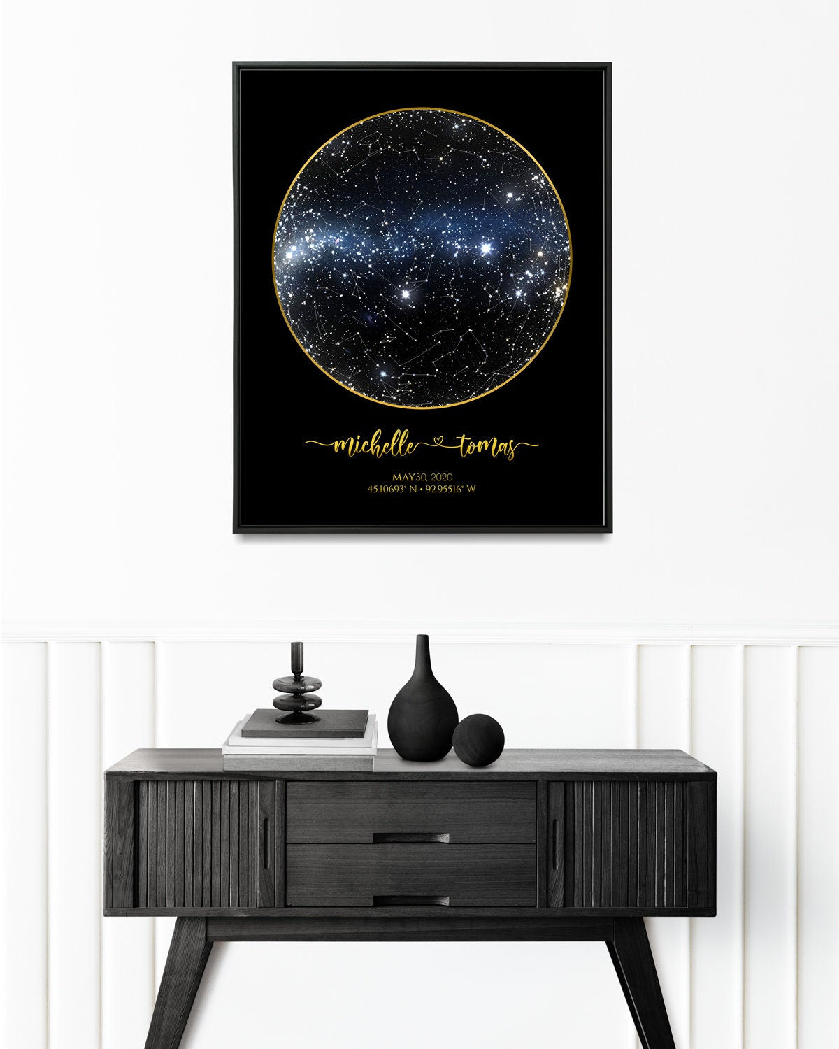 Wedding gift Star Map Print Anniversary Custom By Date Chart Poster Astronomy Constellation 9st